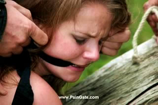 THE RAPE - A VERY SADISTIC OUTDOOR DOUBLE BULLWHIPPING OF SWEET SONJA